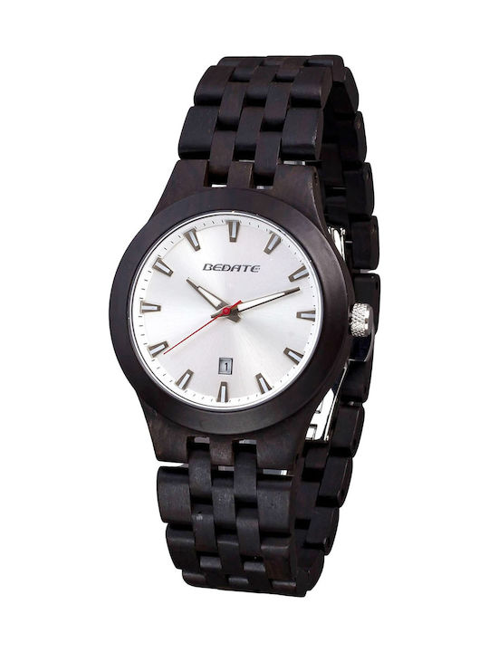 Bewell Eurus Herrenuhr 42mm Batterie mit Schwarz Holzarmband