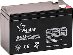 Westar 6FM7.5 Μπαταρία UPS 12V 7.5Ah Westar 6FM7.5 Μπαταρία UPS 12V 7.5Ah