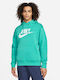 Club Sweatshirt Fleece with Hood Turquoise