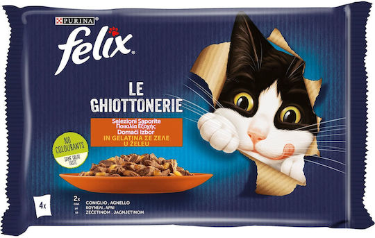 Felix Wet Cat Food in Pouch with Lamb and Rabbit 4x85gr