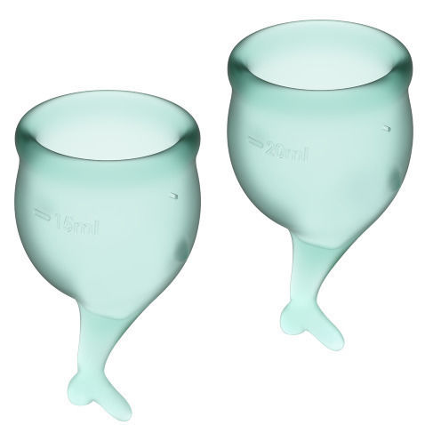 Satisfyer Feel Secure Σετ από Κύπελλα Περιόδου Πράσινα 15ml & 20ml Dark Green 15ml & 20ml