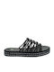 Sandale Casual Damă Flatforme Negru Din Piele