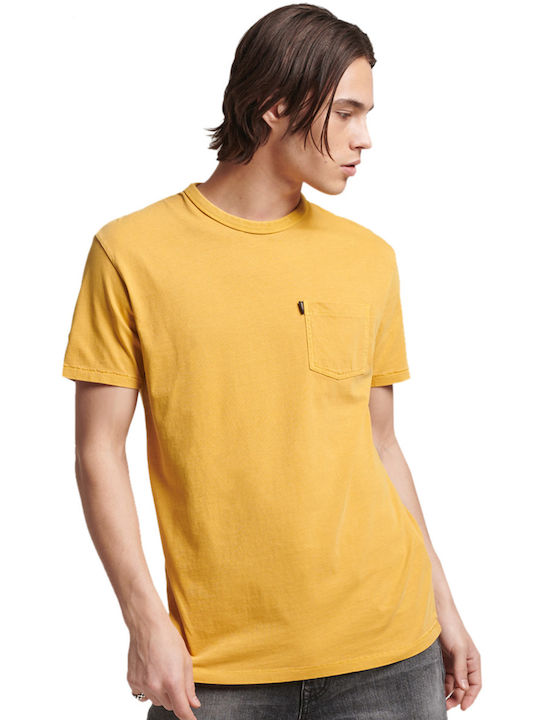 Superdry Ανδρικό T-shirt Κίτρινο Μονόχρωμο