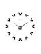 3D Wall Clock Sticker Plastic Black Ø31.5cm