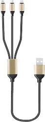 Moveteck USB to Lightning / Type-C / micro USB Cable 1.2m B5099