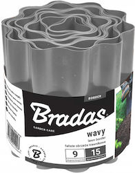 Bradas OBFGY 0925 Πλαστική Μπορντούρα Κήπου σε Γκρι Χρώμα 25cm x 9m