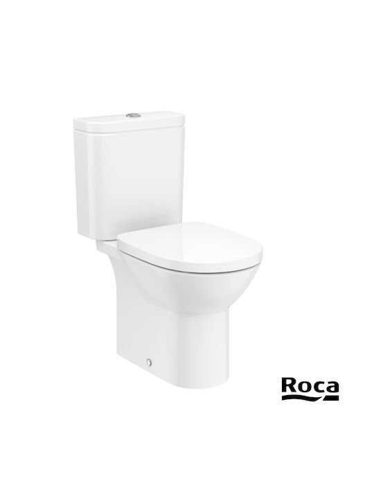 Roca Debba Round Supralit Тоалетна, стояща на пода с тоалетна чиния с Капак Софт Клоуз Бяла
