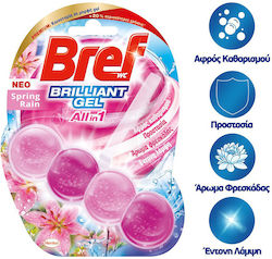 Bref Brilliant Gel All in 1+ Cleaning Gel Toilet with Scent Spring Rain 4x42gr