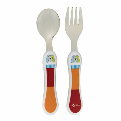 Sigikid Set pentru bebeluși cu Furculiță Ringel Dingel din Metal Multicolor 2buc