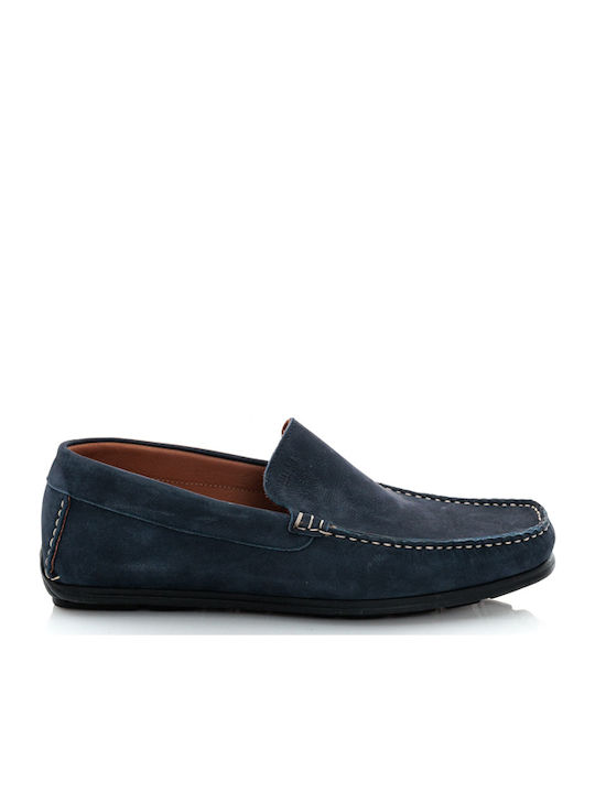 Damiani Men's Moccasins Navy Nubuck Leather
