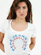 Pepe Jeans Cammie Femeie Tricou Alb