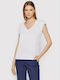 Vero Moda Γυναικείο T-shirt με V Λαιμόκοψη Λευκό