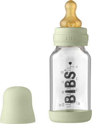 Bibs Glass Bottle Anti-Colic with Rubber Nipple for 0+, 0+ m, months Sage 110ml 1pcs 5003250 5013250