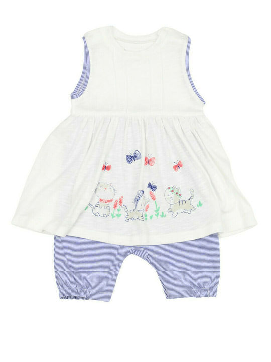 Evita Baby Bodysuit Set Sleeveless White