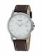 Boccia Men's Watch 36mm Battery with Brown Leather Strap