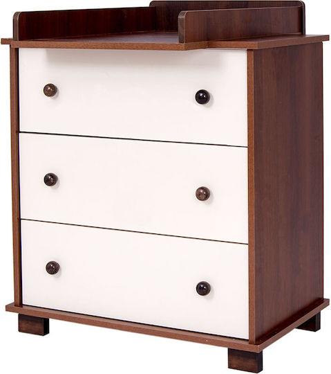 Βρεφική Συρταριέρα με 3 Συρτάρια Dark Nut - Ecru 90x48x83cm Βρεφική Συρταριέρα με 3 Συρτάρια Dark Nut - Ecru 90x48x83cm