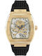 Philipp Plein Das Skeleton Herrenuhr 44mm Automatik mit Schwarzem Gummiarmband