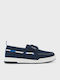 Boys Fabric Moccasins with Velcro Blue