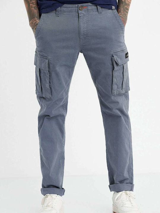 Funky Buddha Essential Men's Trousers Cargo Elastic in Regular Fit China Blue