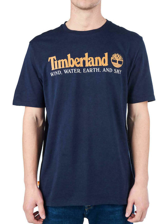 Timberland Ανδρικό T-shirt Navy Μπλε με Λογότυπο