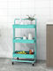 vidaXL Kitchen Trolley Metallic 3 Tiers Blue 42x25x83.5cm