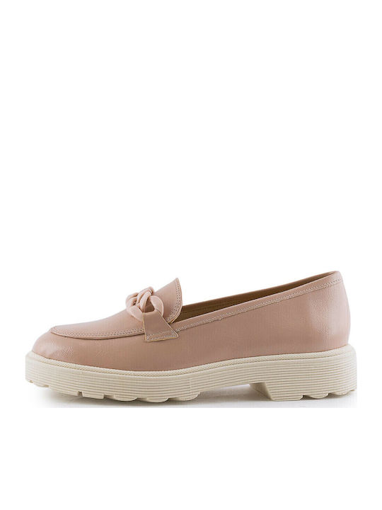 Patent Leather Women's Moccasins in Pink Color