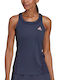 Adidas Damen Sportlich Bluse Ärmellos Marineblau