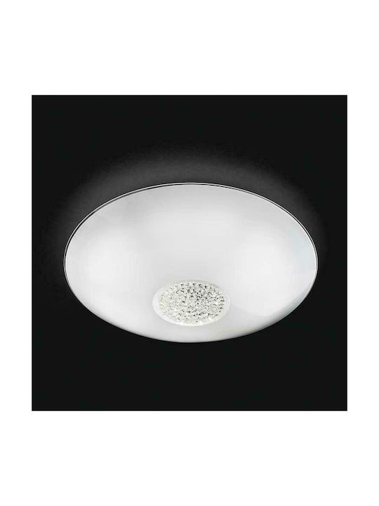 Perenz Κλασική Πλαφονιέρα Οροφής με Ενσωματωμένο LED και Κρύσταλλα σε Λευκό χρώμα 50cm