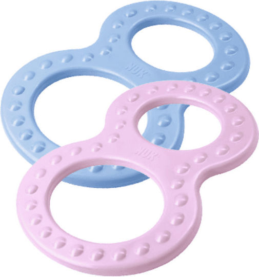 Nuk Teething Ring Made of Plastic for 0 m+ Blue-Pink 2 Pieces