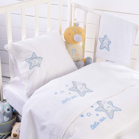 Rythmos Blanket Cot Astro Waffle Light Blue 120x150cm
