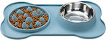 Navaris Ανοξείδωτο Μπολ Φαγητού & Νερού για Σκύλο & Μπολ Σιλικόνης Slow Feeder σε Μπλε χρώμα