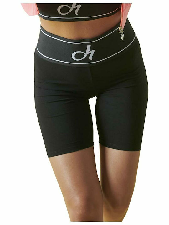 Schulung Frauen Fahrrad Leggings Hochgeschnitten Schwarz