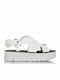 Oruga Up Leather Women's Flat Sandals Anatomic Sporty in White Color