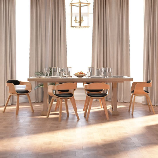 Dining Room Artificial Leather Armchair Black 49x51x70cm 6pcs