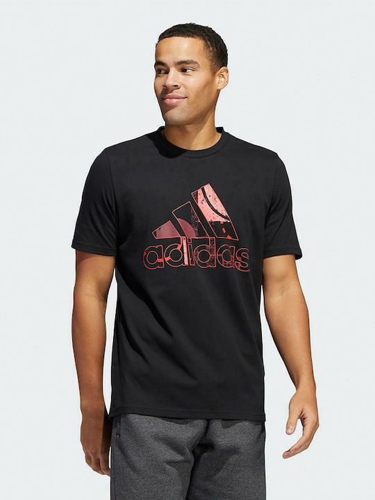 Adidas Art Αθλητικό Ανδρικό T-shirt Μαύρο με Λογότυπο