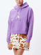 Angebot Gekürztes Sweatshirt für Damen mit Kapuze Lila
