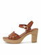 Leather Sandals Tabac Brown