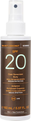 Korres Καρυδιά & Καρύδα Sonnenschutzmittel Öl für den Körper SPF20 in Spray 150ml