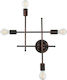 GloboStar Piping Vintage Wall Lamp Copper Width 40.5cm