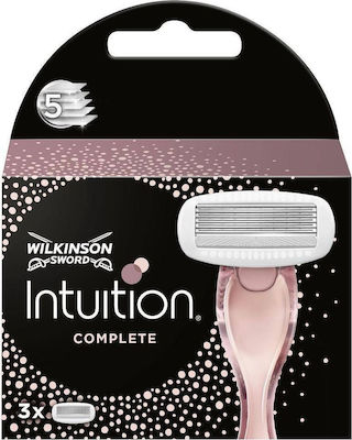 Wilkinson Sword Intuition Complete Replacement Heads with 5 Blades & Lubricating Tape 3pcs