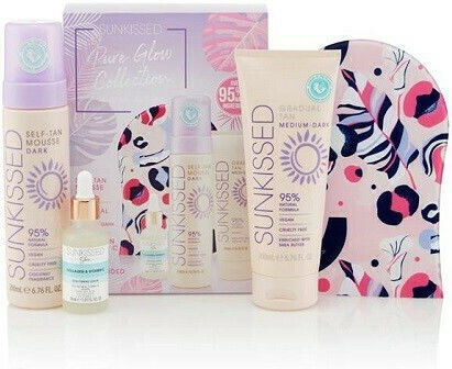 Sunkissed Pure Glow Collection Dark Tanning Skin Care Set for Moisturizing & Brightening