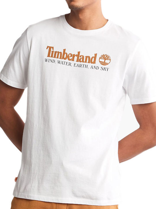 Timberland Ανδρικό T-shirt Λευκό με Λογότυπο