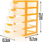 Schreibtischschublade 5 Positionen 13.3x15.2x21.5cm Gelb