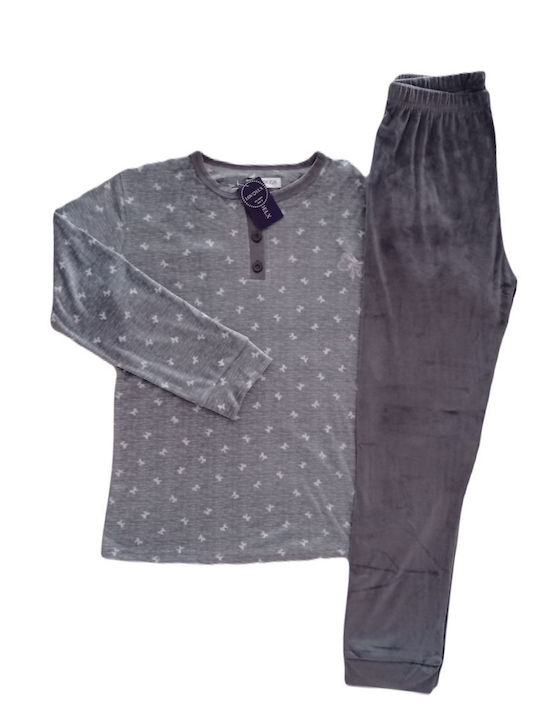 Pijamale de catifea pentru femei Lovelx Grey