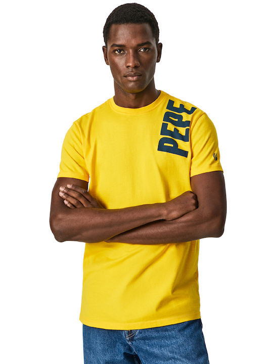 Pepe Jeans Men s T Shirt with Logo Yellow PM508229 043 Skroutz.cy