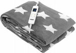 N'Oveen King Size Electric Washable Blanket with Timer Gray 160W 180x160cm