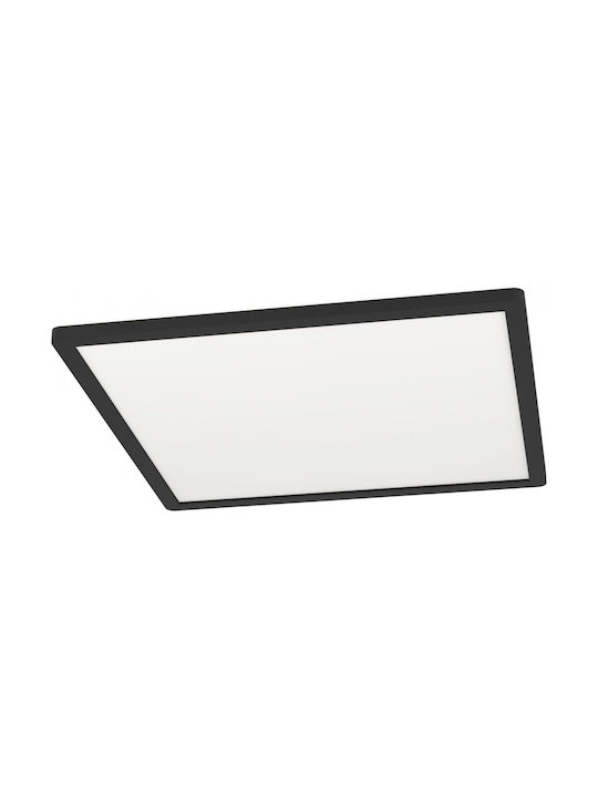 Eglo Rovito Κλασική Πλαστική Πλαφονιέρα Οροφής με Ενσωματωμένο LED σε Μαύρο χρώμα 42cm