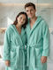 Casa Colori Bademantel mit Kapuze Aqua