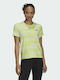 Adidas Fast Allover Γυναικείο Αθλητικό T-shirt Fast Drying Almost Lime