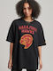 Superdry Ovin Vintage Collegiate Women's Oversized T-shirt Black